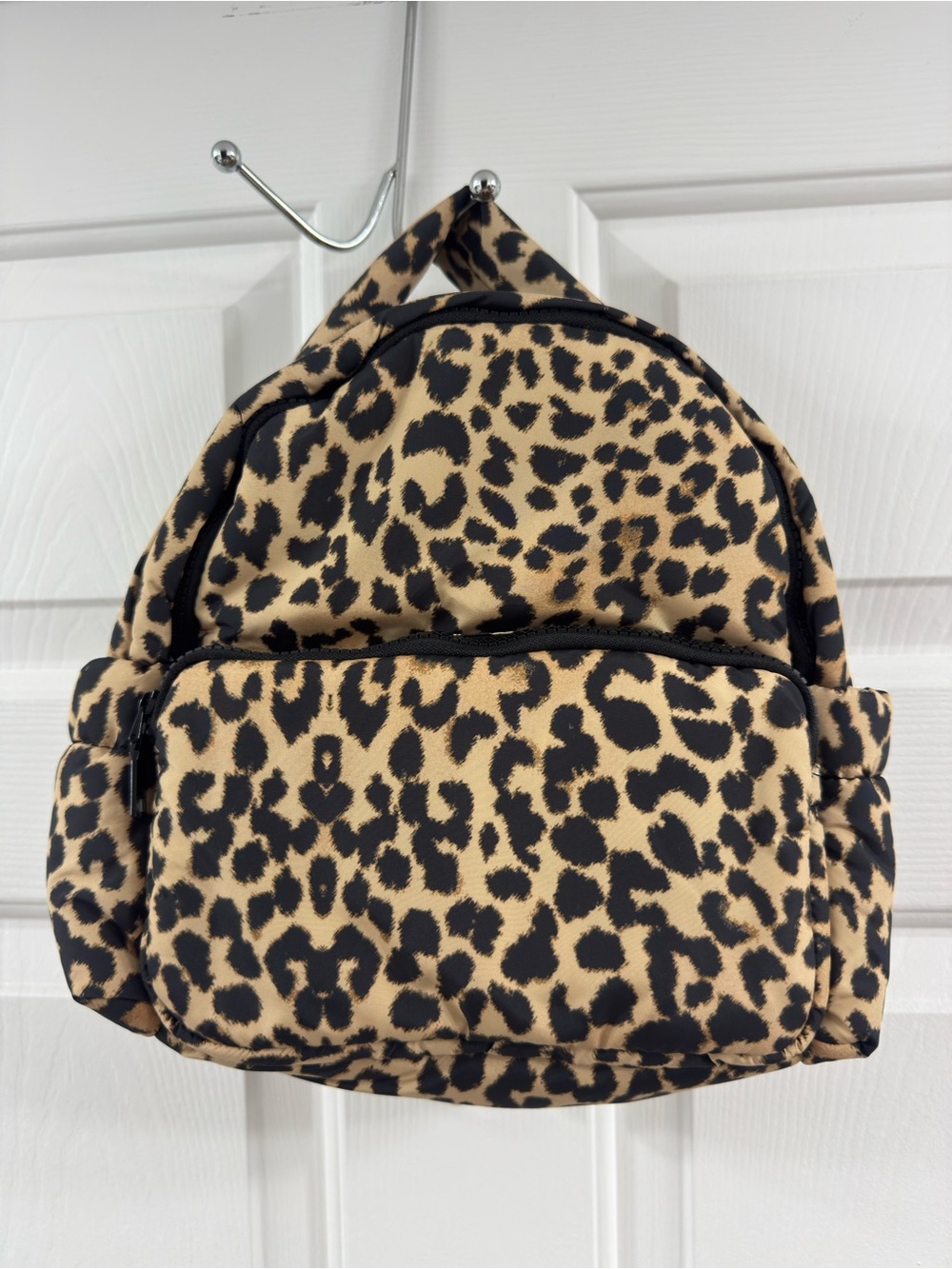 No Boundaries Leopard Print Backpack - Black and Tan
